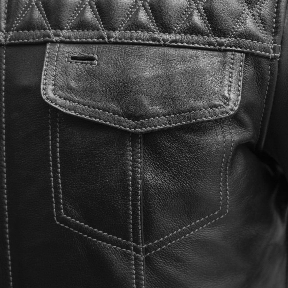 First Manufacturing Co. Cinder Men's Cafe Style Leather Jacket