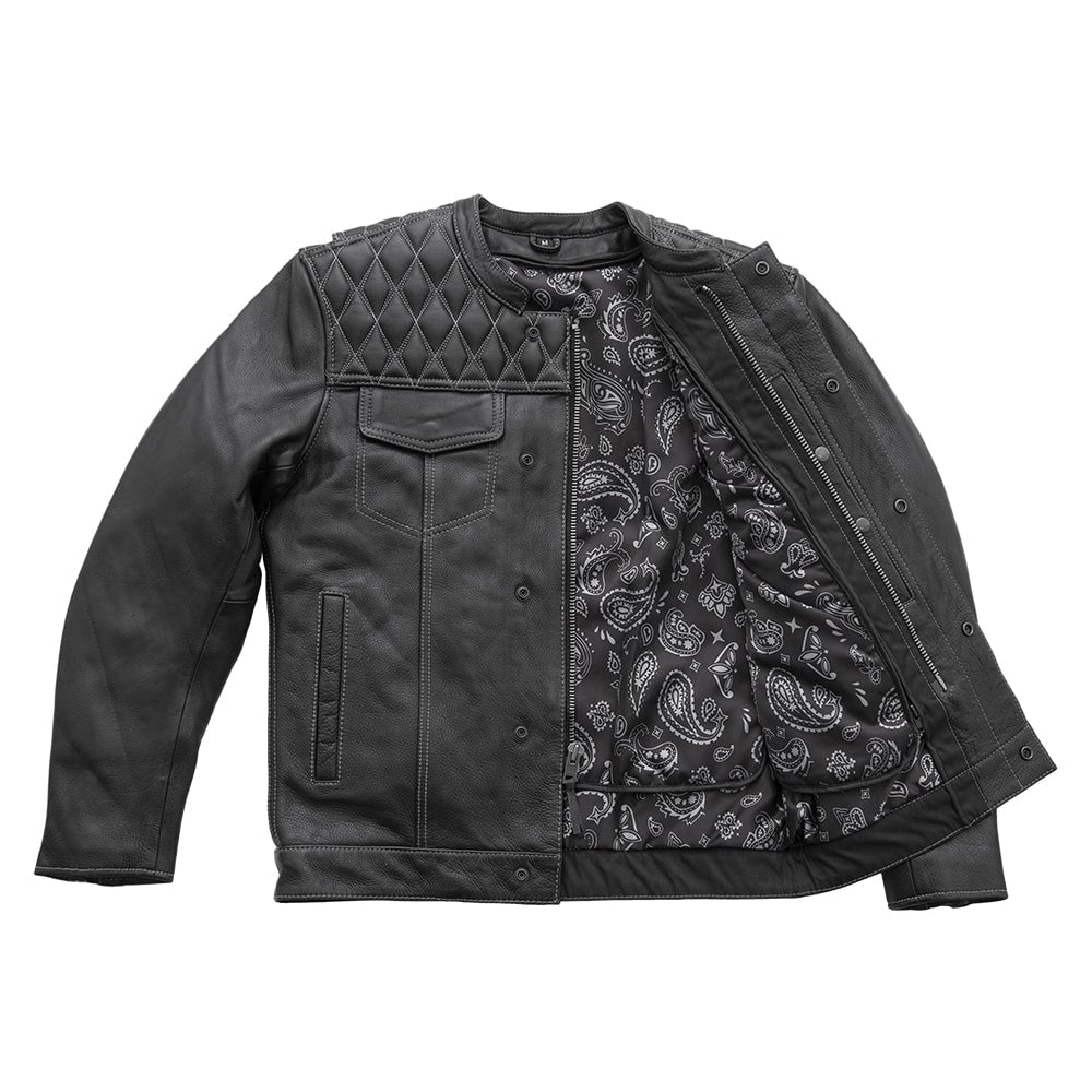 First Manufacturing Co. Cinder Men's Cafe Style Leather Jacket