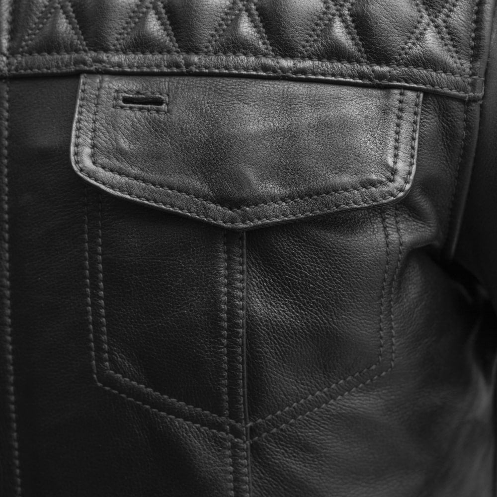 First Manufacturing Co. Cinder Men's Cafe Style Leather Jacket