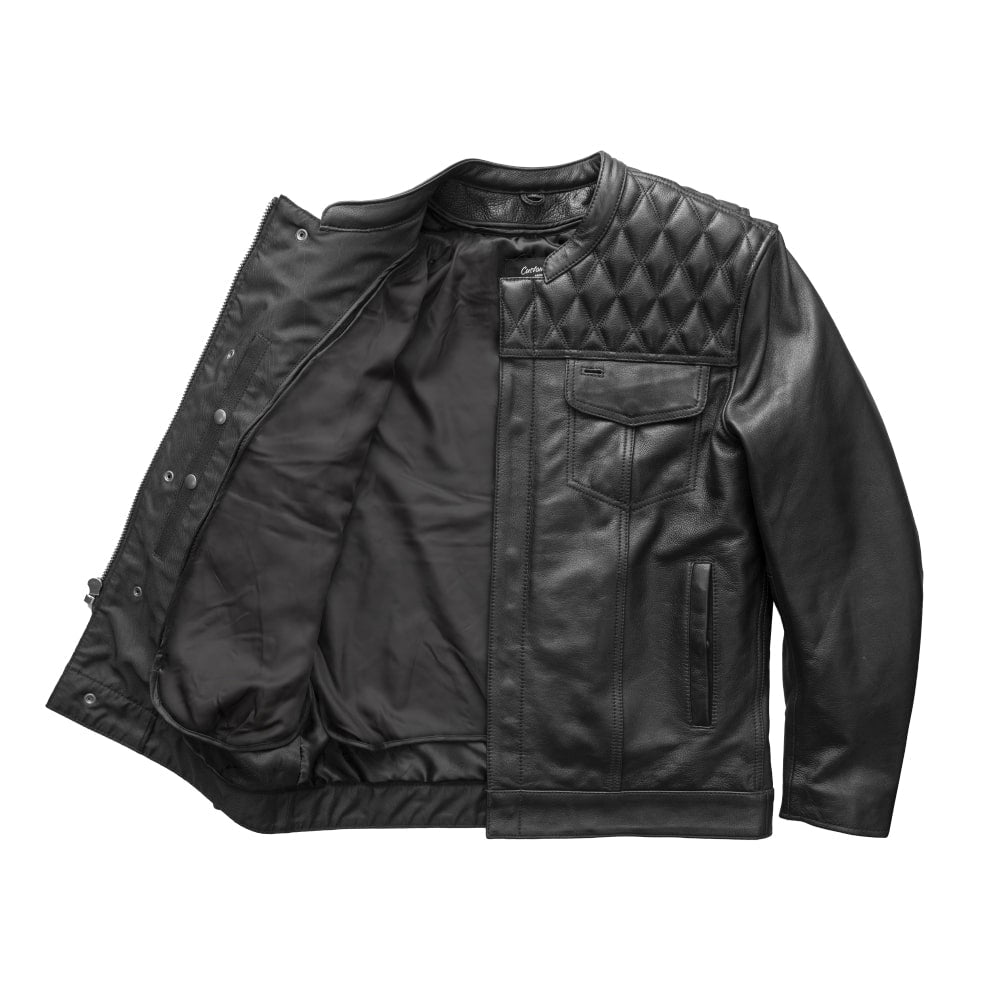 First Manufacturing Co. Cinder Men's Cafe Style Leather Jacket