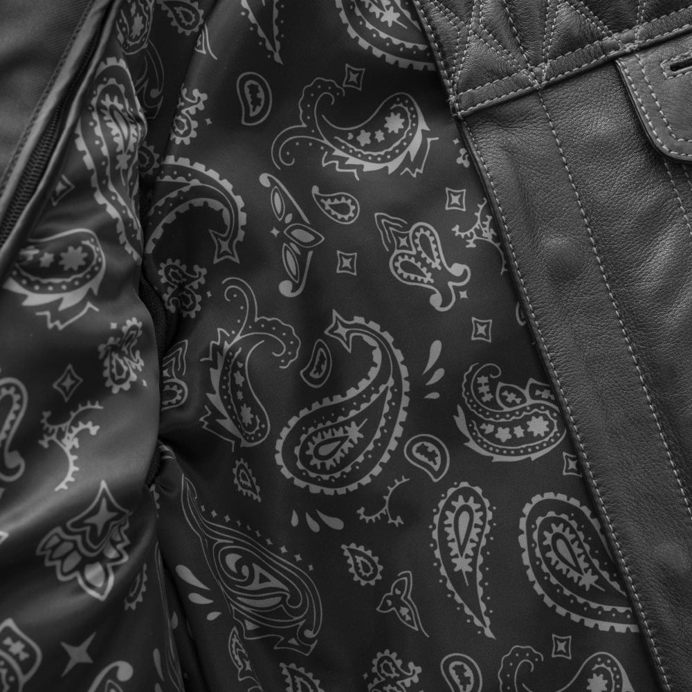 First Manufacturing Co. Cinder Men's Cafe Style Leather Jacket