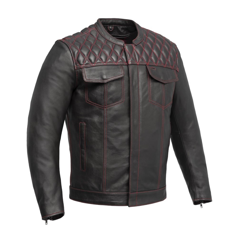 First Manufacturing Co. Cinder Men's Cafe Style Leather Jacket