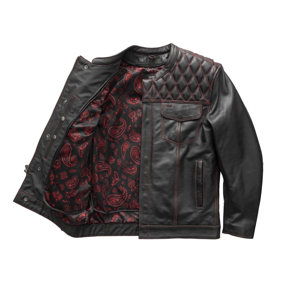 First Manufacturing Co. Cinder Men's Cafe Style Leather Jacket