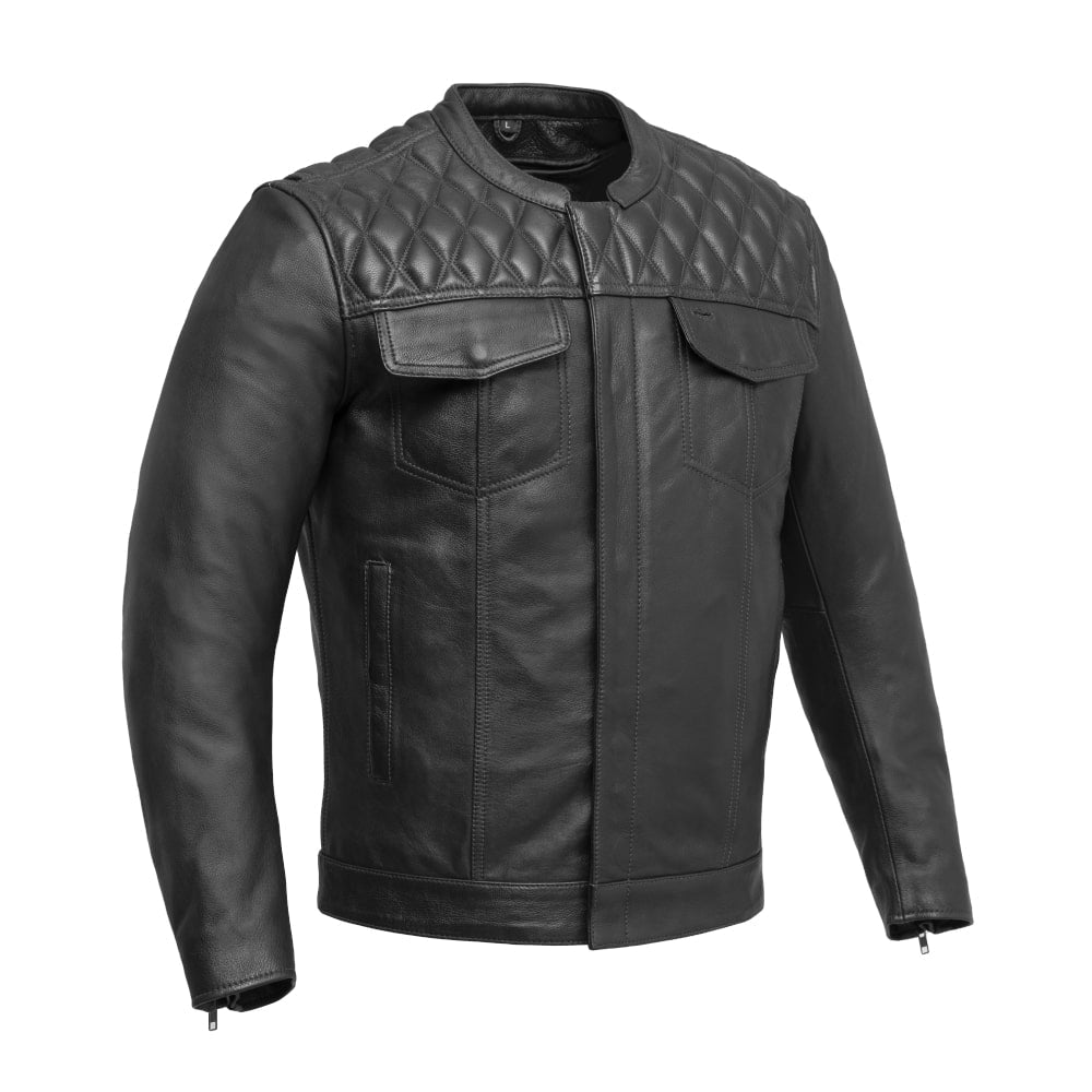 First Manufacturing Co. Cinder Men's Cafe Style Leather Jacket