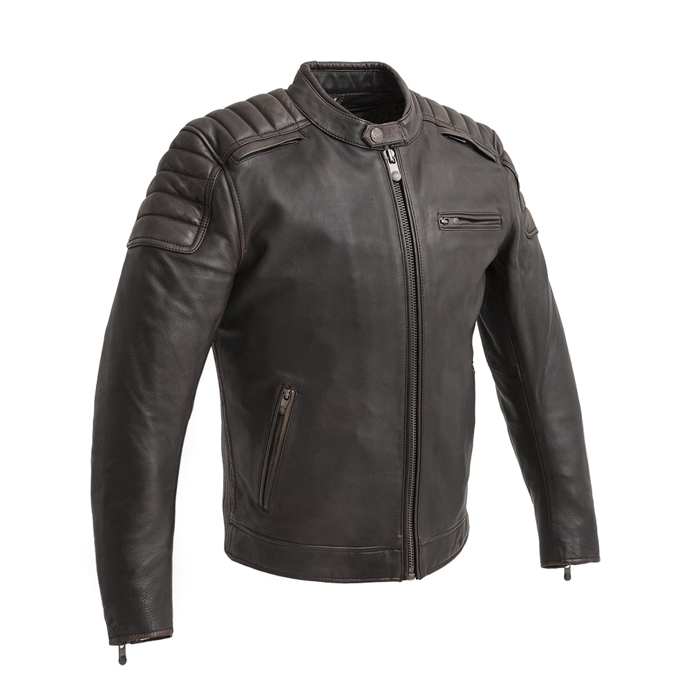 First Manufacturing Co. Crusader Men's Motorcycle Leather Jacket