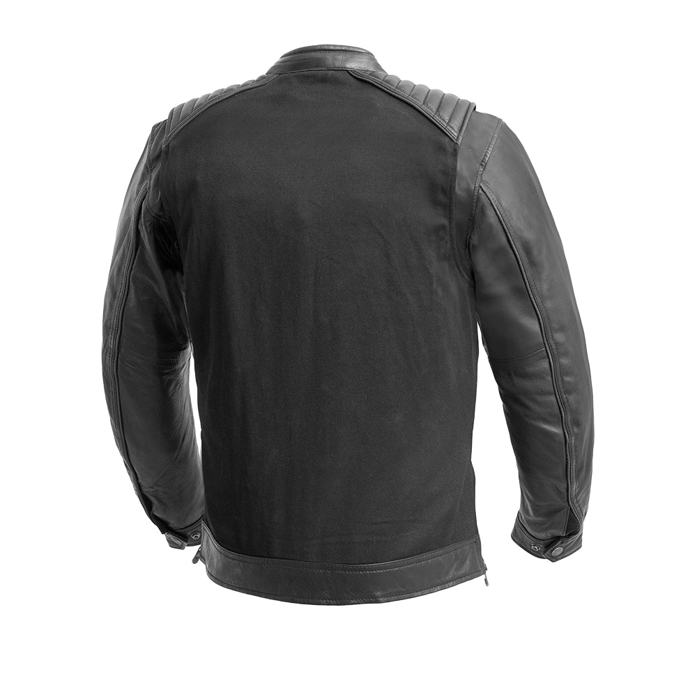 First Manufacturing Co. Daredevil Men's Motorcycle Twill/Leather Jacket