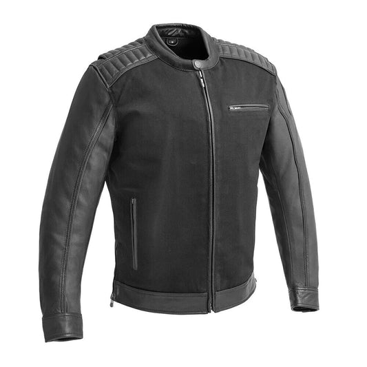 First Manufacturing Co. Daredevil Men's Motorcycle Twill/Leather Jacket