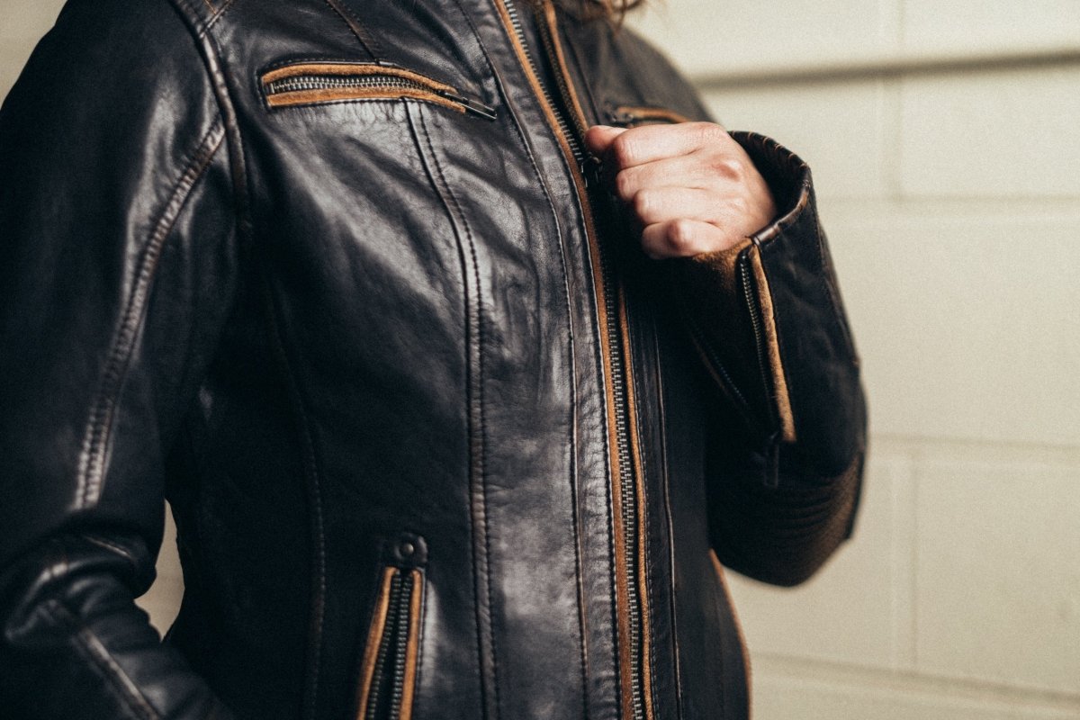 First Manufacturing Co. Electra Women's Motorcycle Leather Jacket