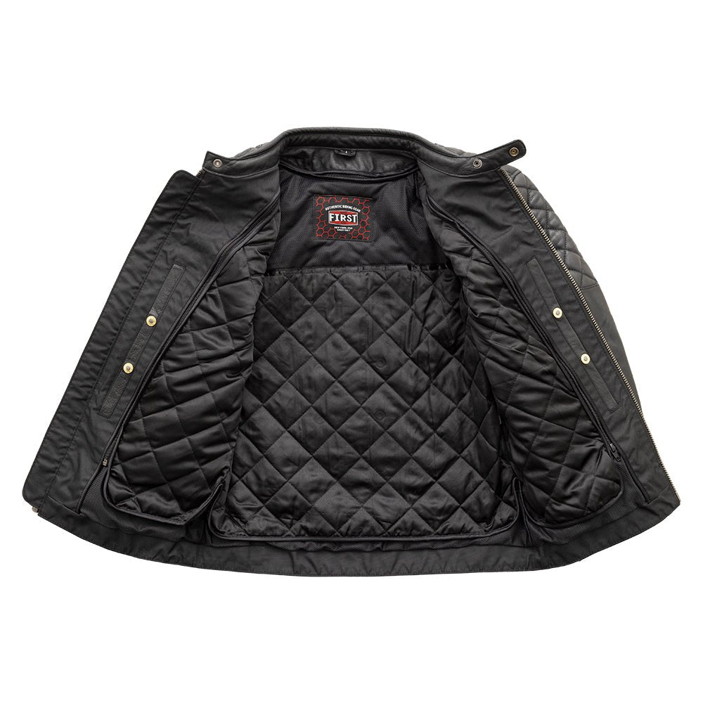 First Manufacturing Co Grand Prix Men's Leather Motorcycle Jacket