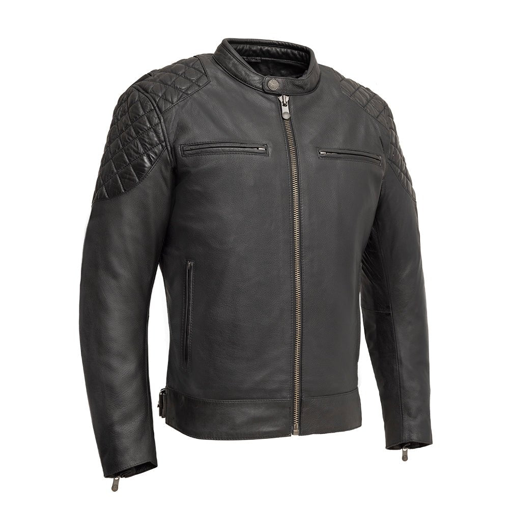 First Manufacturing Co Grand Prix Men's Leather Motorcycle Jacket