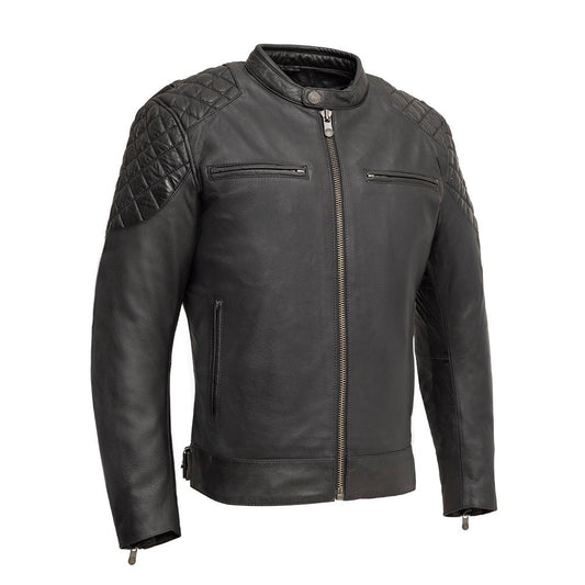 First Manufacturing Co Grand Prix Men's Leather Motorcycle Jacket