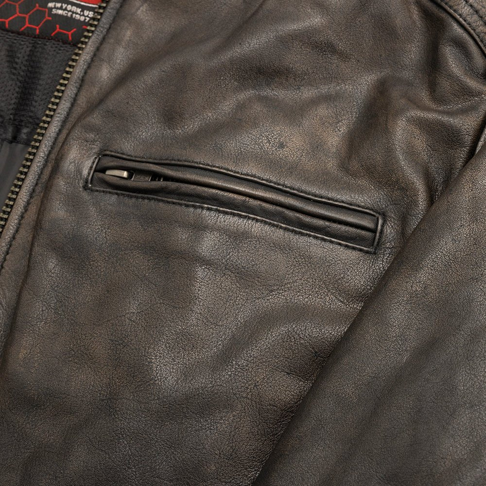 First Manufacturing Co. Hipster Men's Motorcycle Leather Jacket