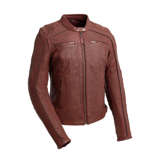 First Manufacturing Co Jada Women's Perforated Motorcycle Leather Jacket