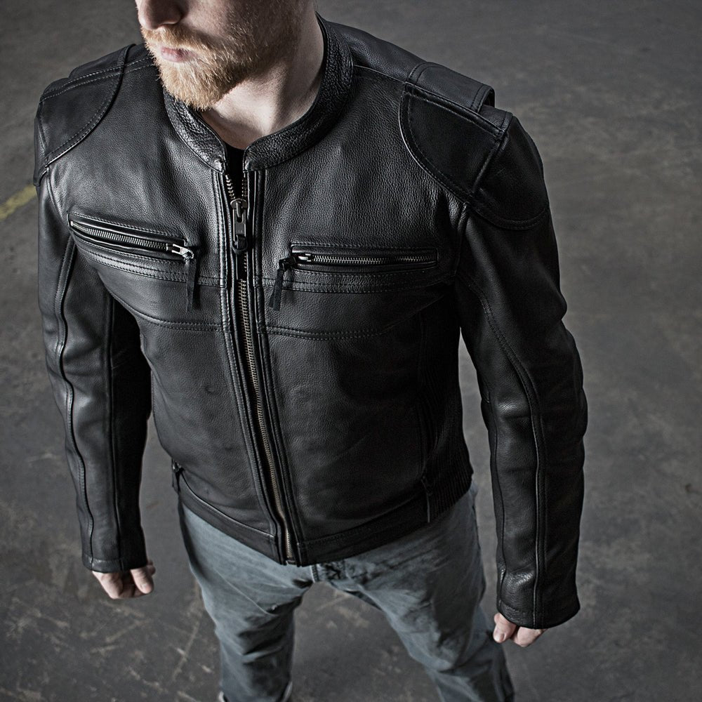 First Manufacturing Co. Nemesis Men's Motorcycle Leather Jacket