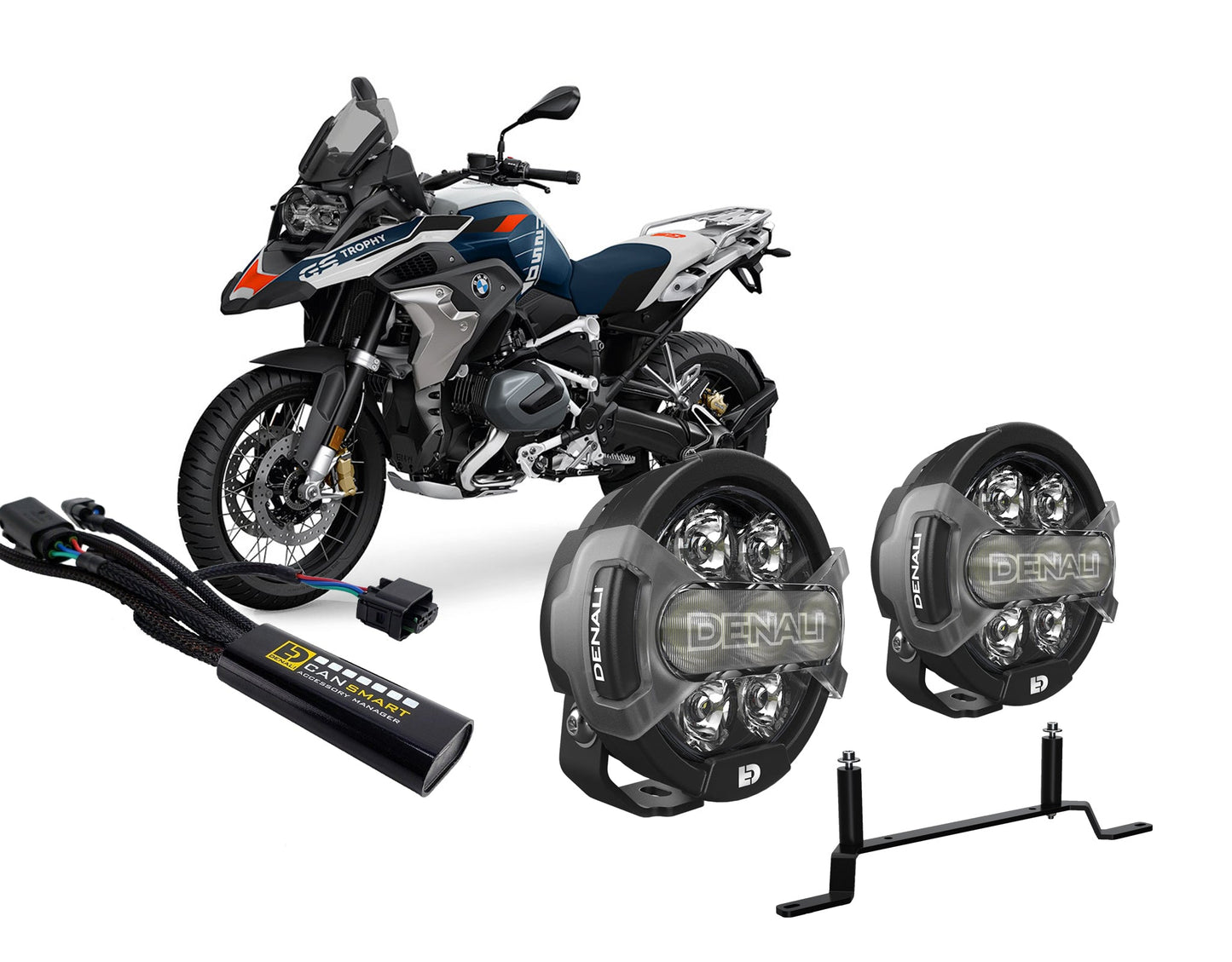 DENALI D7 PRO CANsmart™ Bundle to fit your BMW R1250GS '19-'23 & R1200GS '13-'18