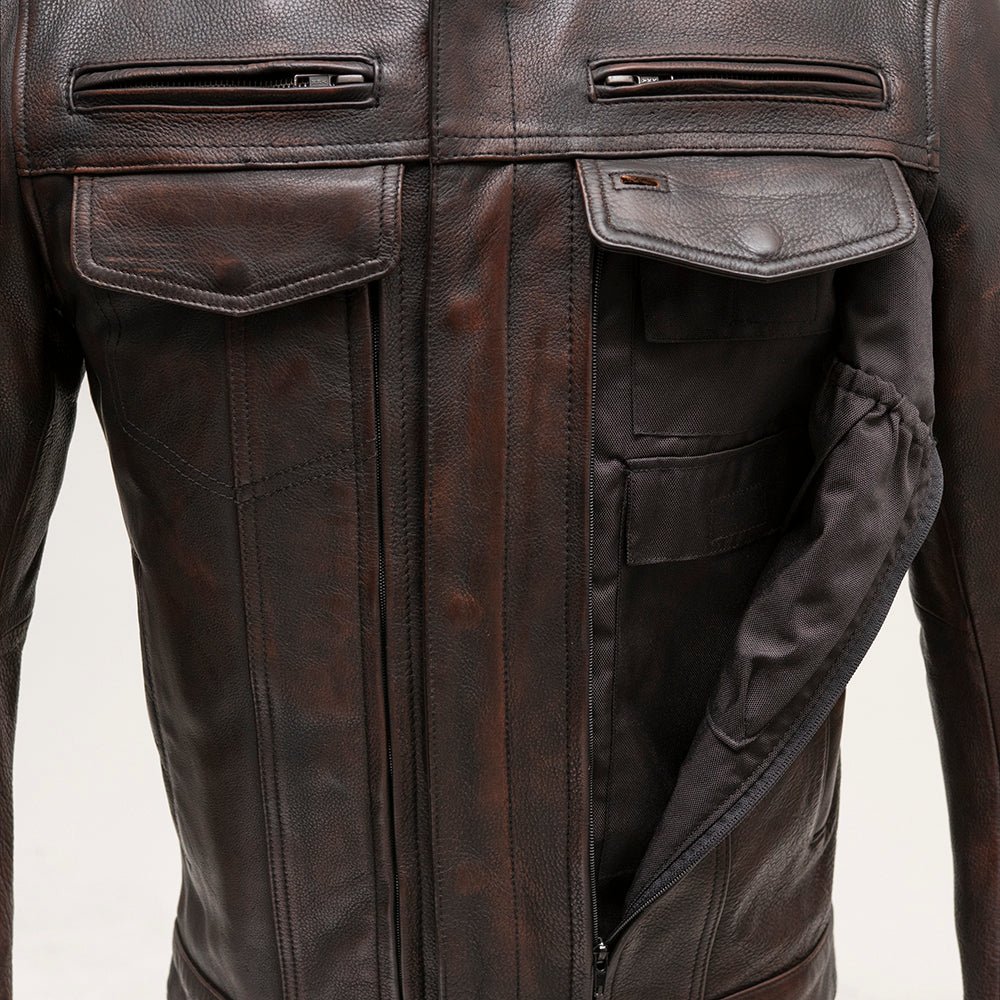 First Manufacturing Co. Raider Men's Motorcycle Leather Jacket