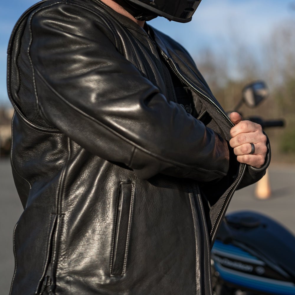 First Manufacturing Co. Revolt Men's Motorcycle Leather Jacket