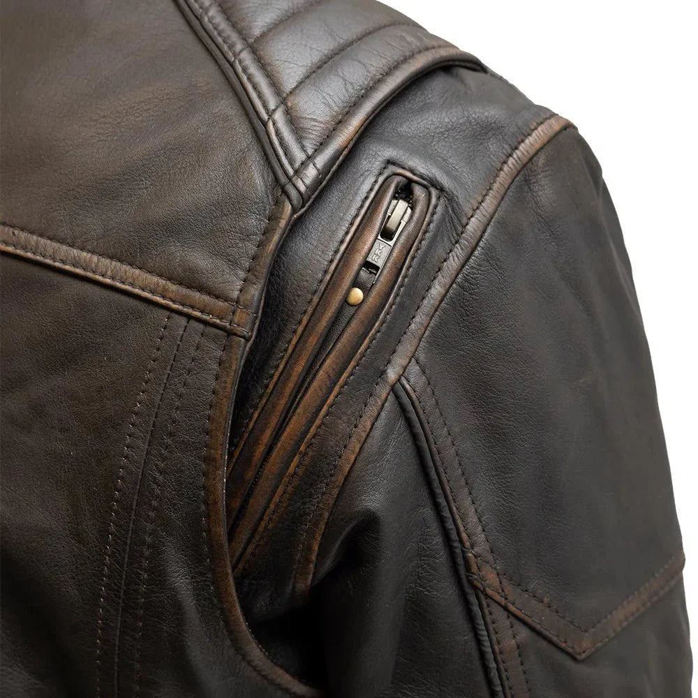 First Manufacturing Co. Rider Club  Men's Leather Motorcycle Jacket