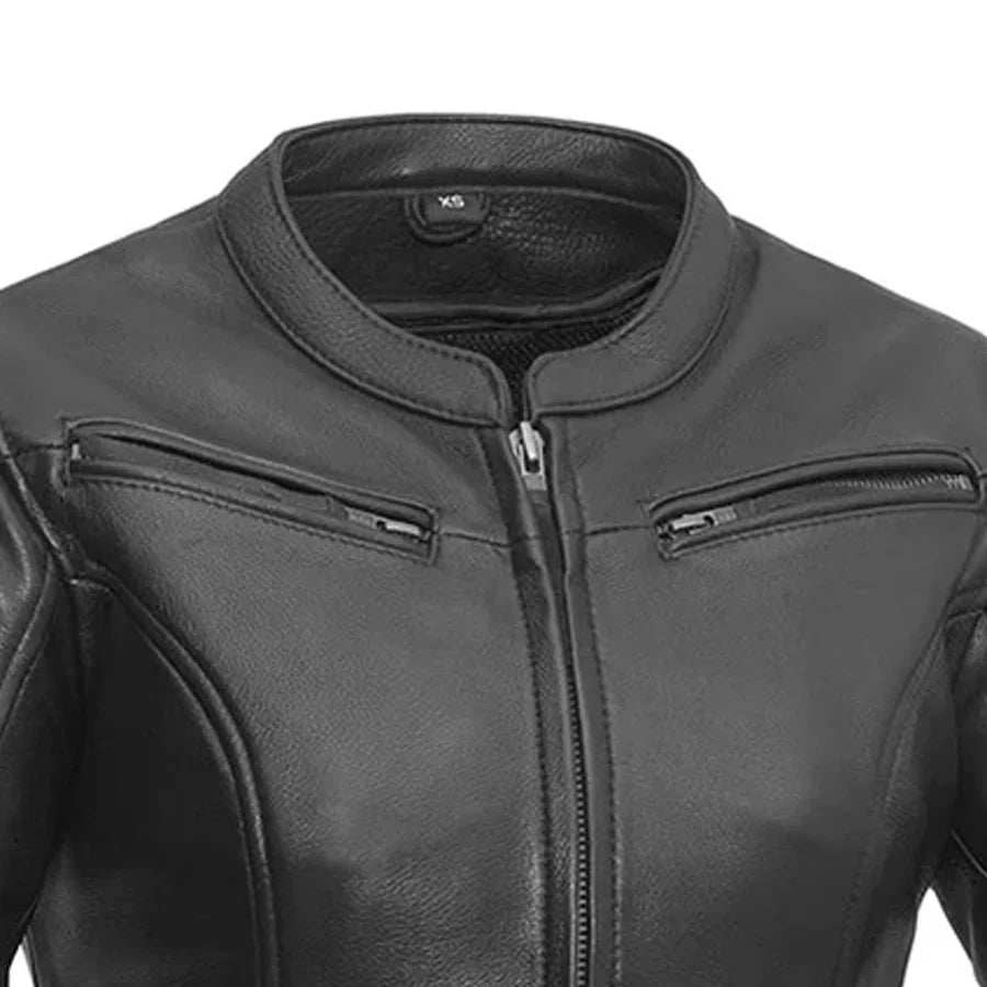 First Manufacturing Co. Speed Queen Womens Motorcycle Leather Jacket