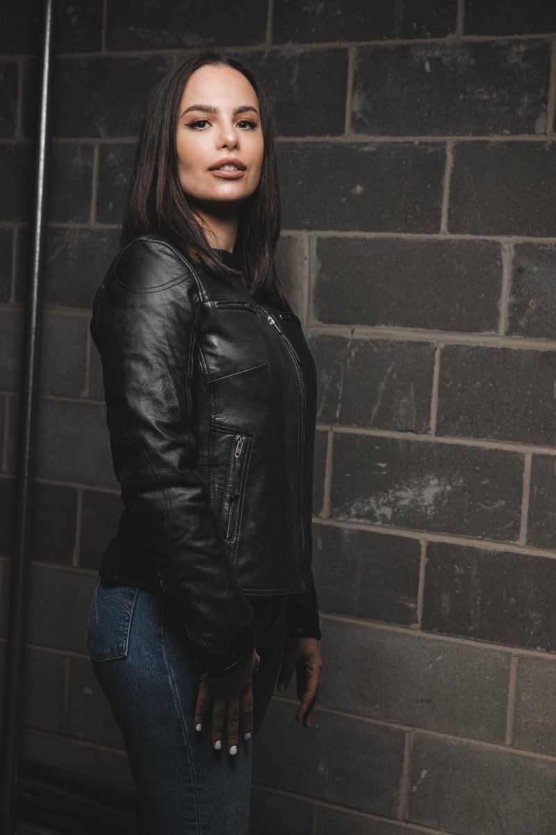 First Manufacturing Co.  Supastar Womens Motorcycle Leather Jacket