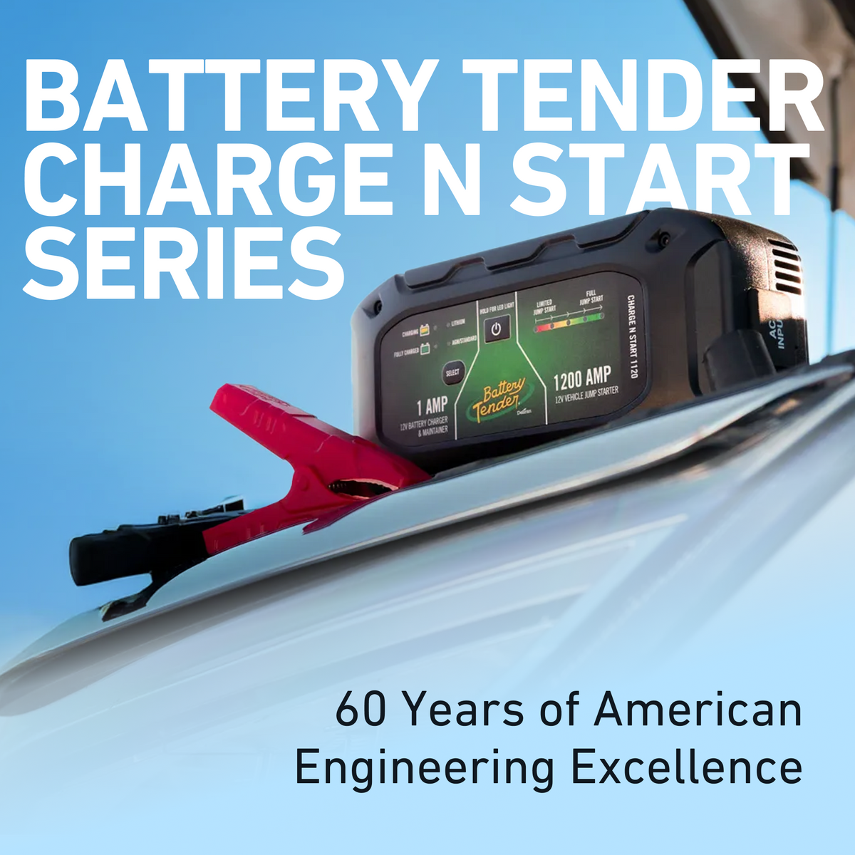 Charge N Start 1100 — 1 Amp Battery Charger & 1000 Amp Jump Starter