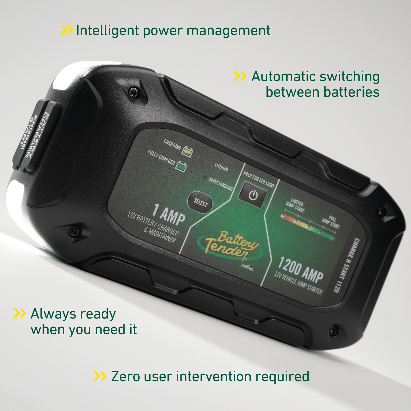 Charge N Start 1120 — 1 Amp Battery Charger & 1200 Amp Jump Starter