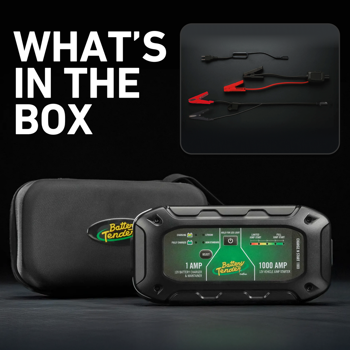 Charge N Start 1100 — 1 Amp Battery Charger & 1000 Amp Jump Starter