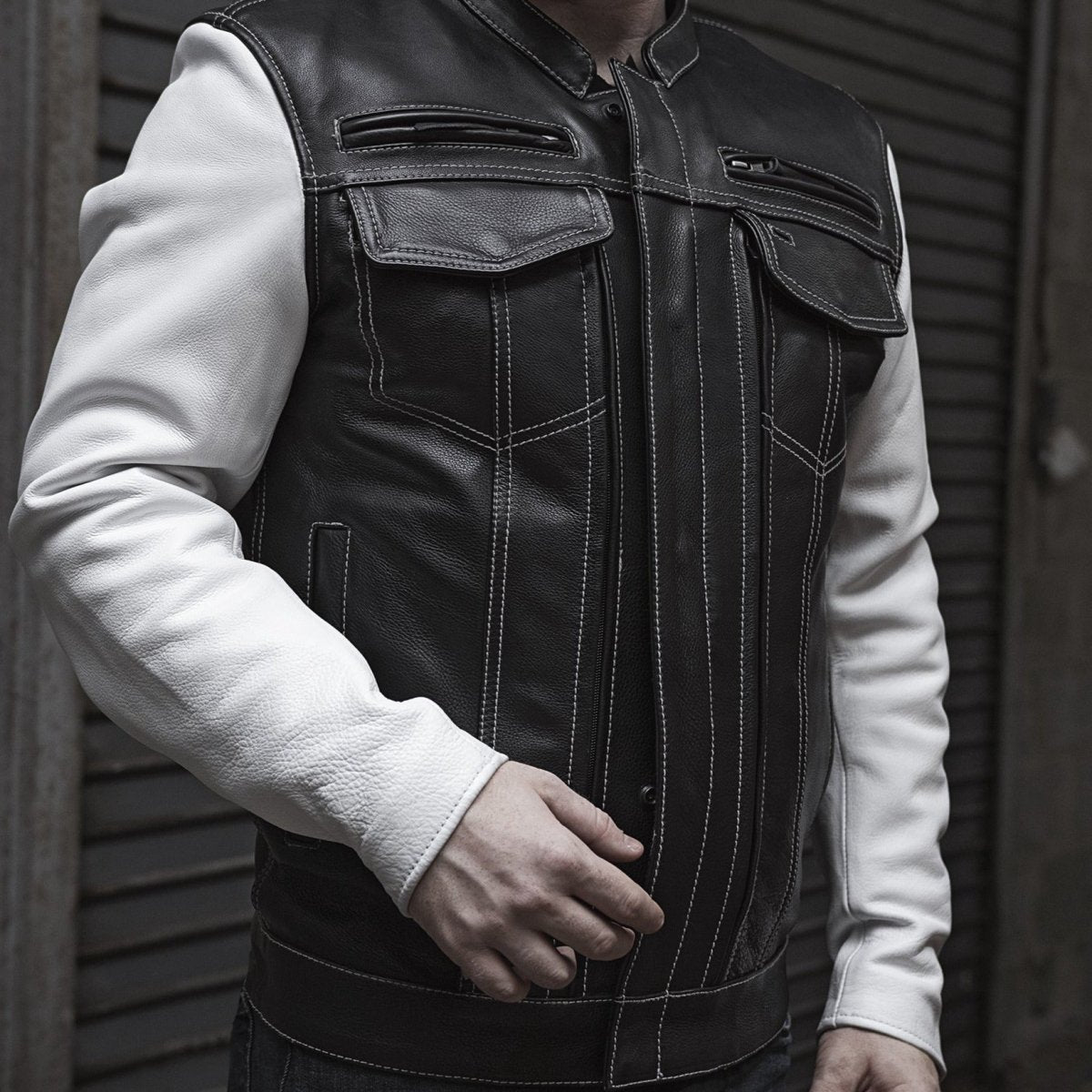 First Manufacturing Co. Vincent Men's Cafe Style Leather Jacket