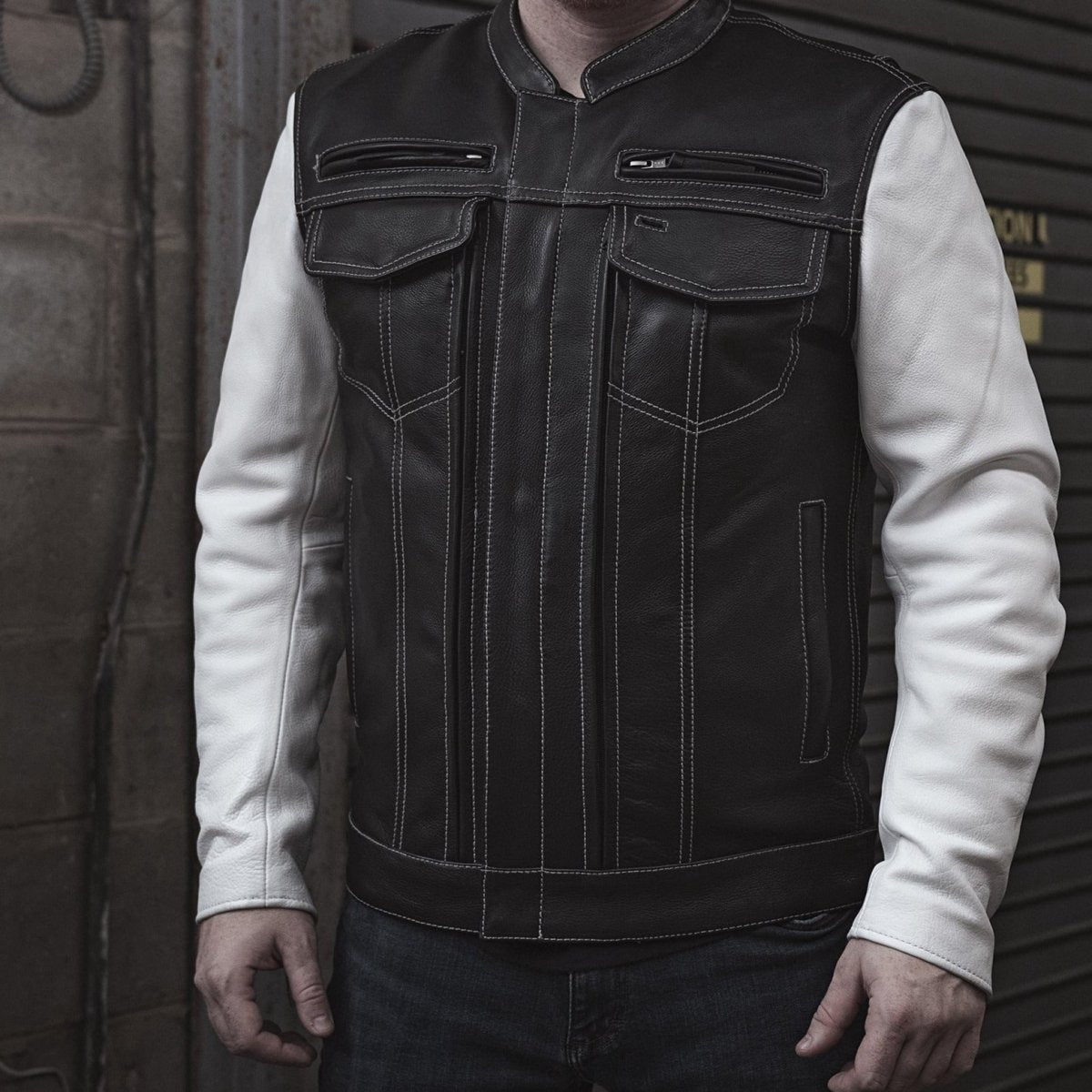 First Manufacturing Co. Vincent Men's Cafe Style Leather Jacket